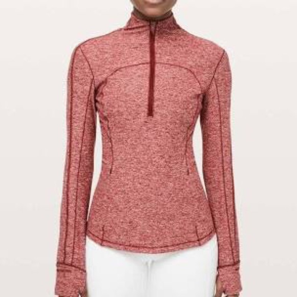 Lululemon Run Briskly half-zip, red, size 8